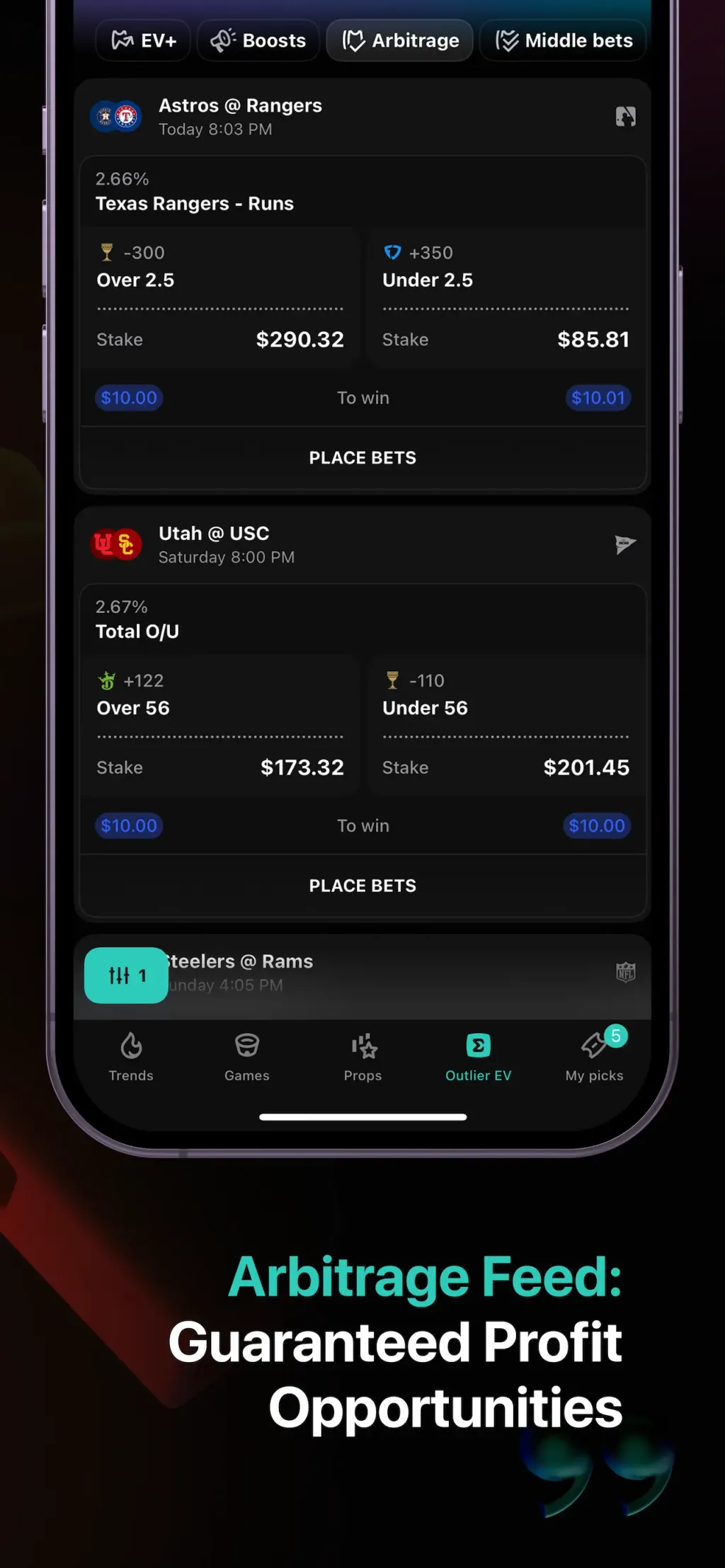Outlier: Betting Data & Tools App Store screenshot 5