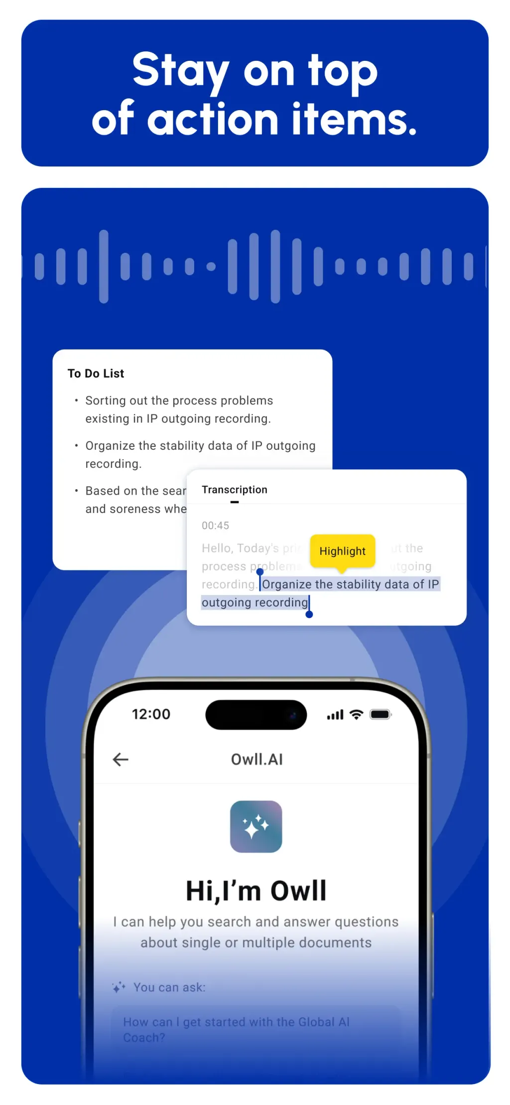Owll:AI Note Taker & Assistant App Store screenshot 5