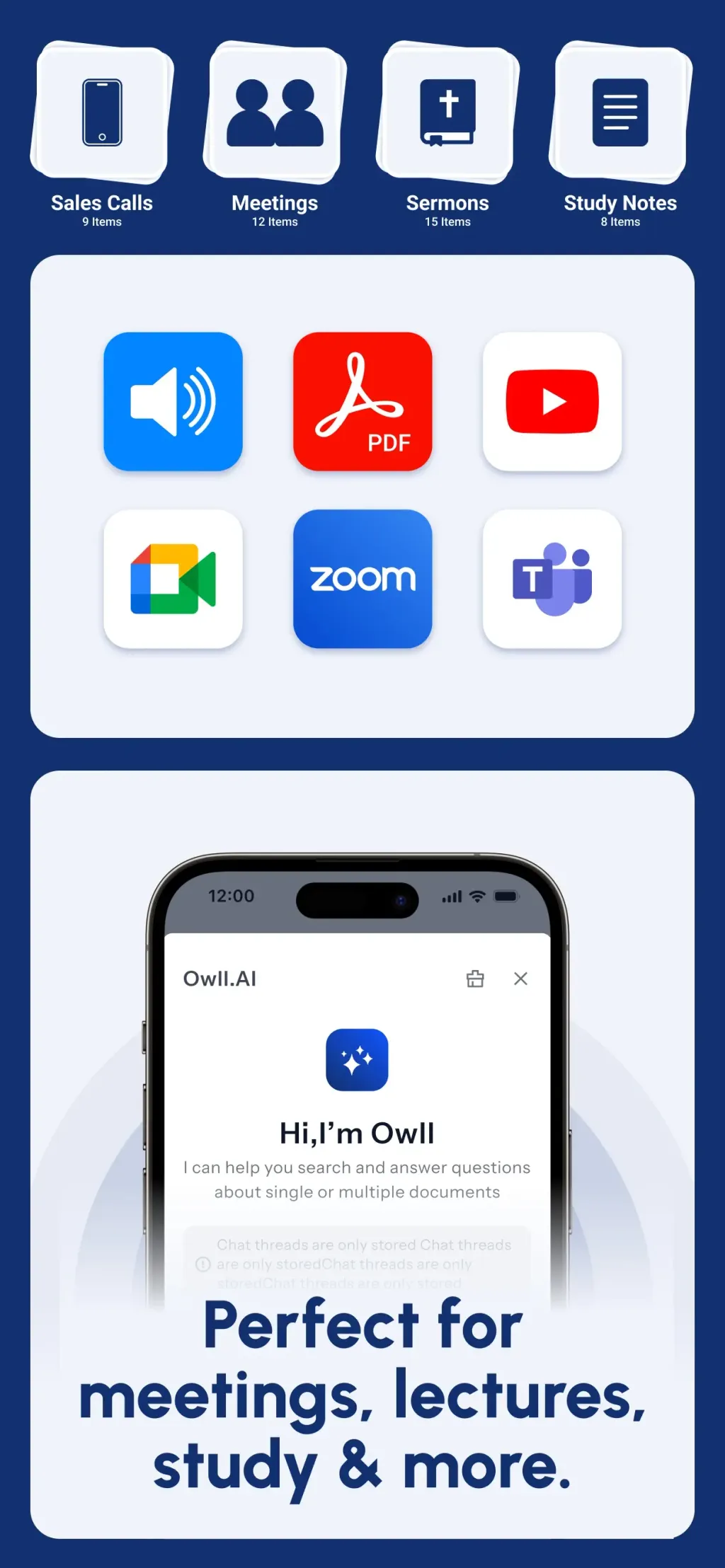 Owll:AI Note Taker & Assistant App Store screenshot 7