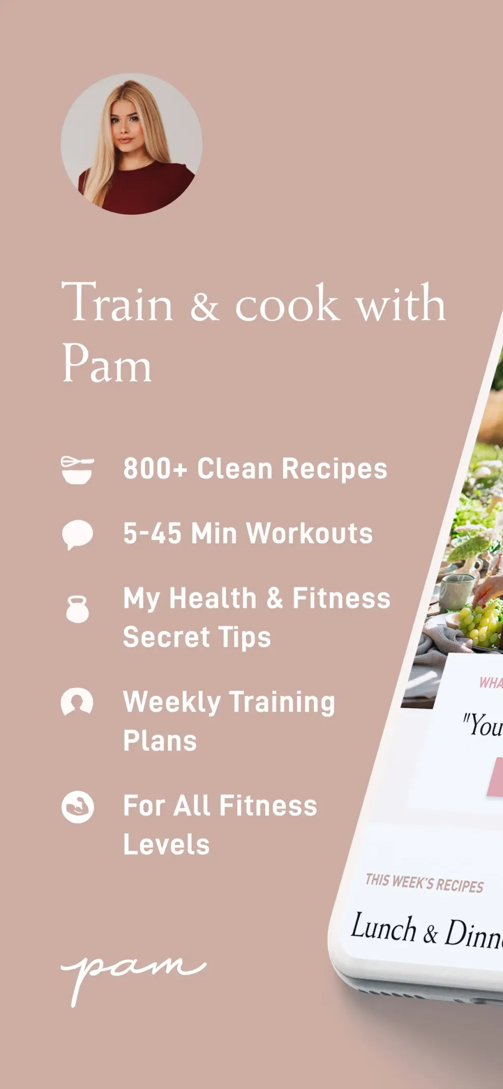 Pam Fitness & Food App Store screenshot 1