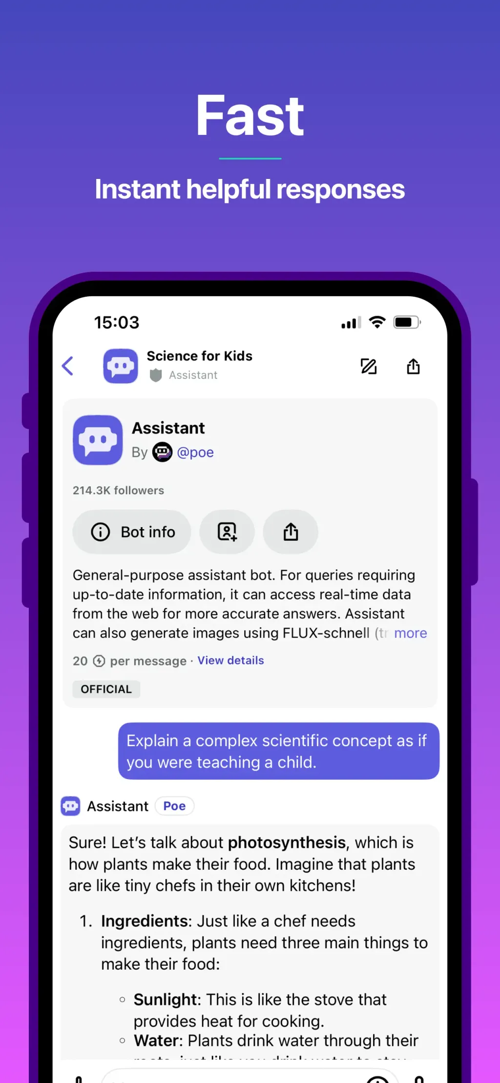 Poe – Fast AI Chat App Store screenshot 1