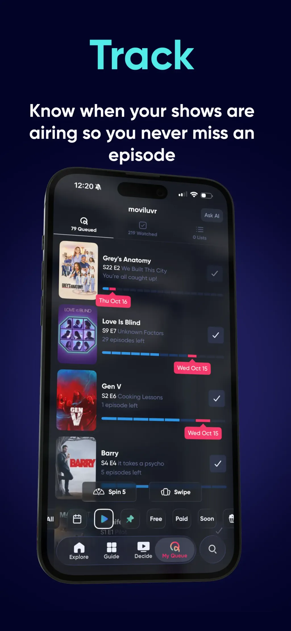 Queue - Find Movies & Shows App Store screenshot 8
