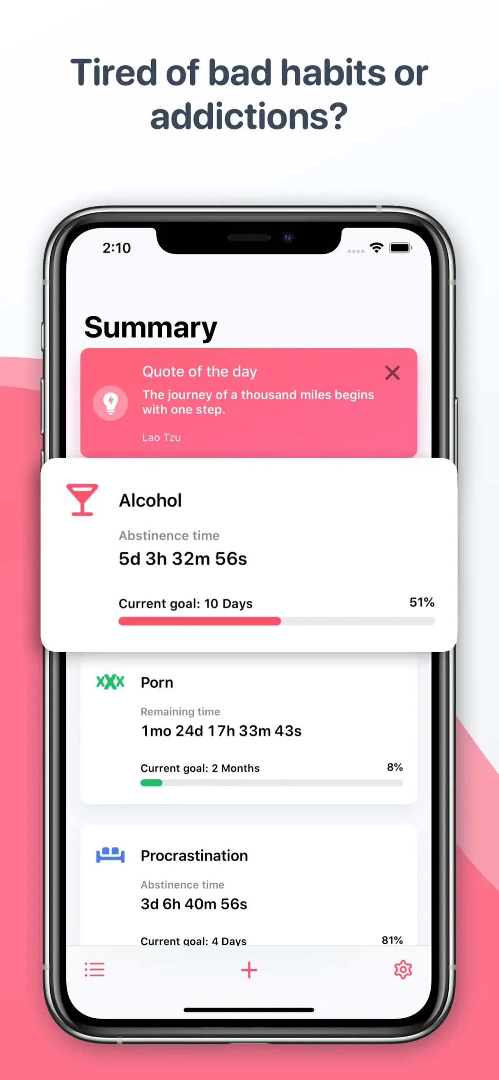 Quitzilla: Quit Tracker screenshot 1