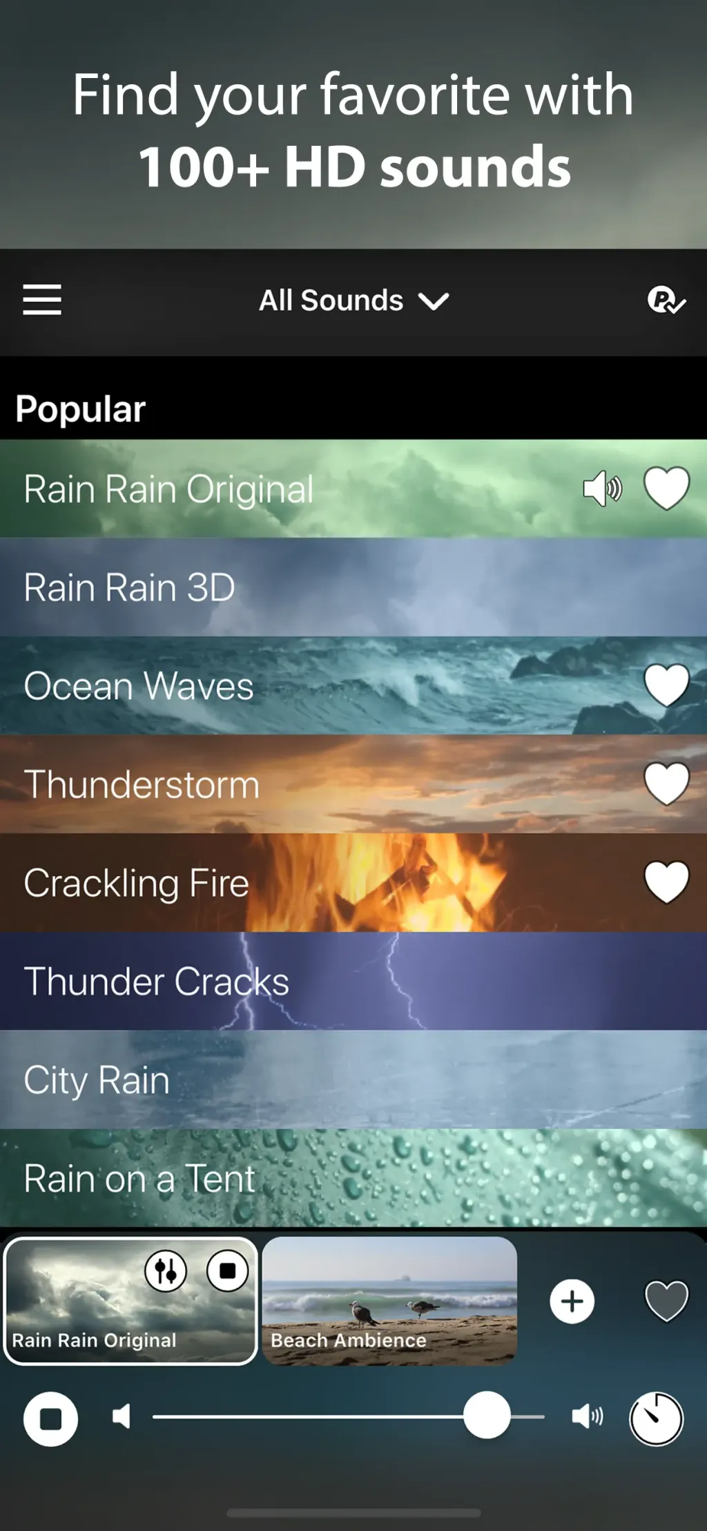 Rain Rain Sleep Sounds App Store screenshot 1