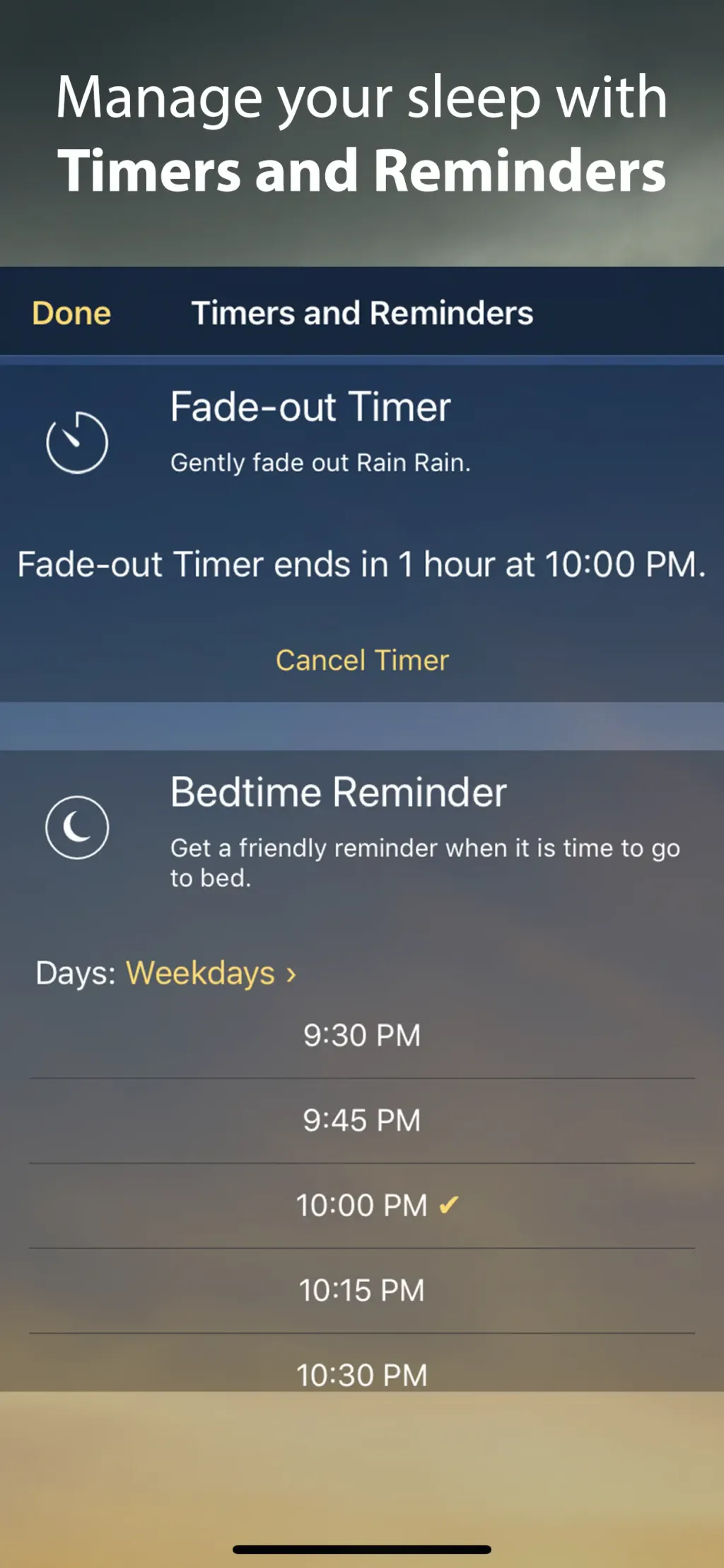 Rain Rain Sleep Sounds App Store screenshot 5