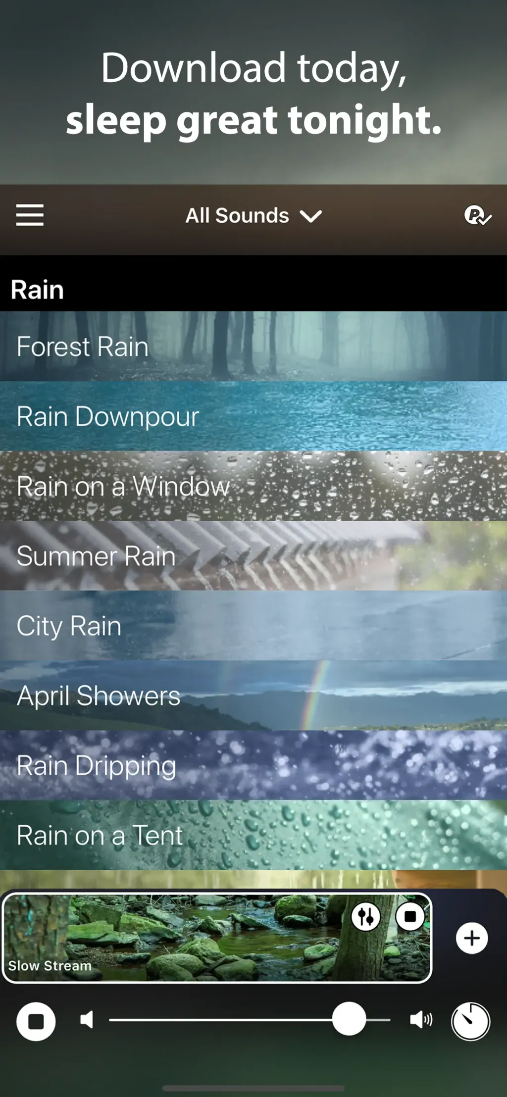 Rain Rain Sleep Sounds App Store screenshot 7