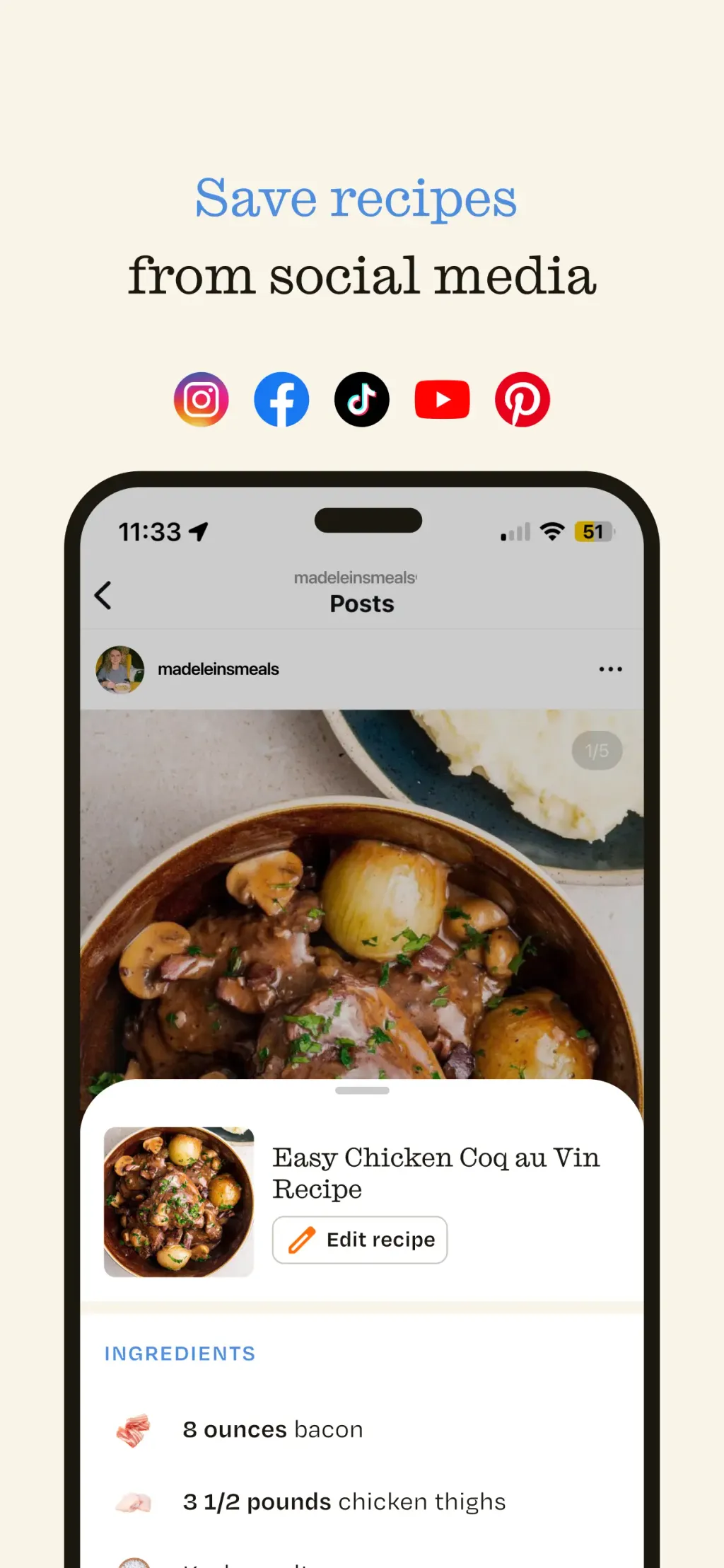 ReciMe: Recipes & Meal Planner App Store screenshot 3