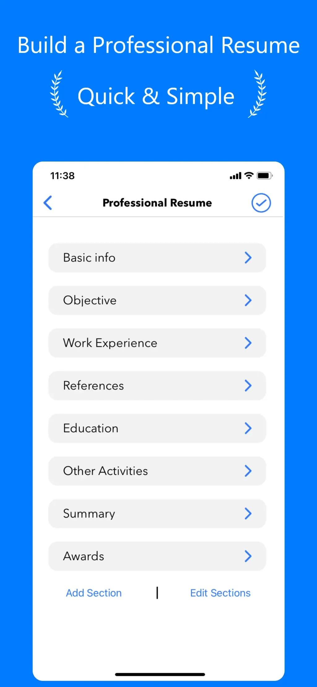 Resume Builder⁺ App Store screenshot 1