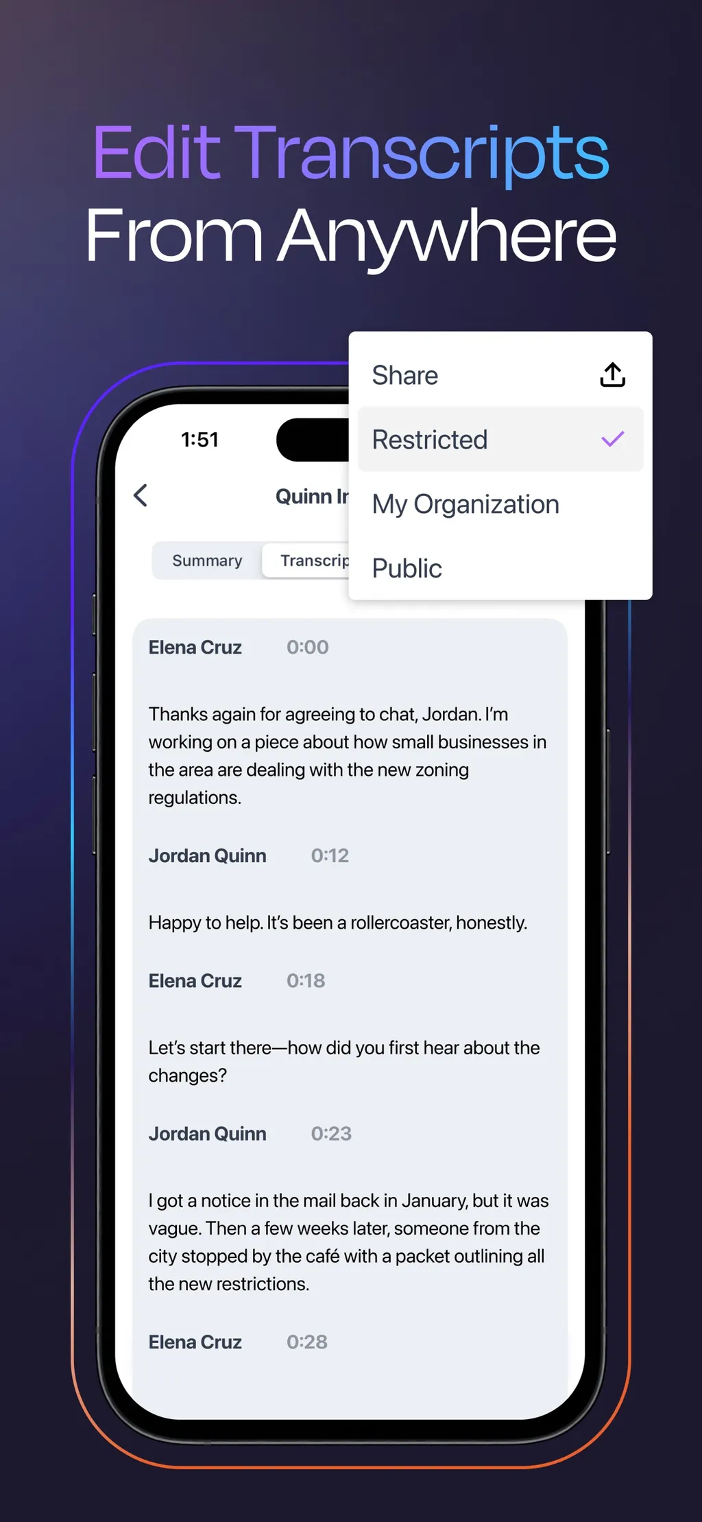 Rev: Record & Transcribe App Store screenshot 2