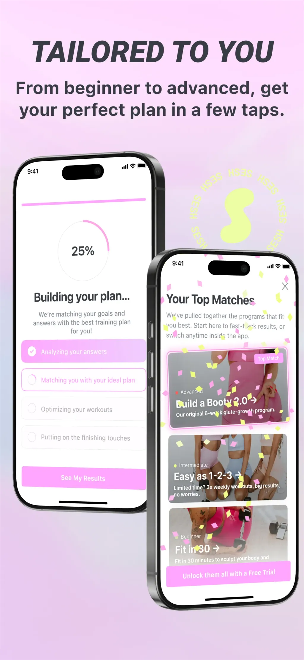 Sesh: Women Fitness & Workouts App Store screenshot 3