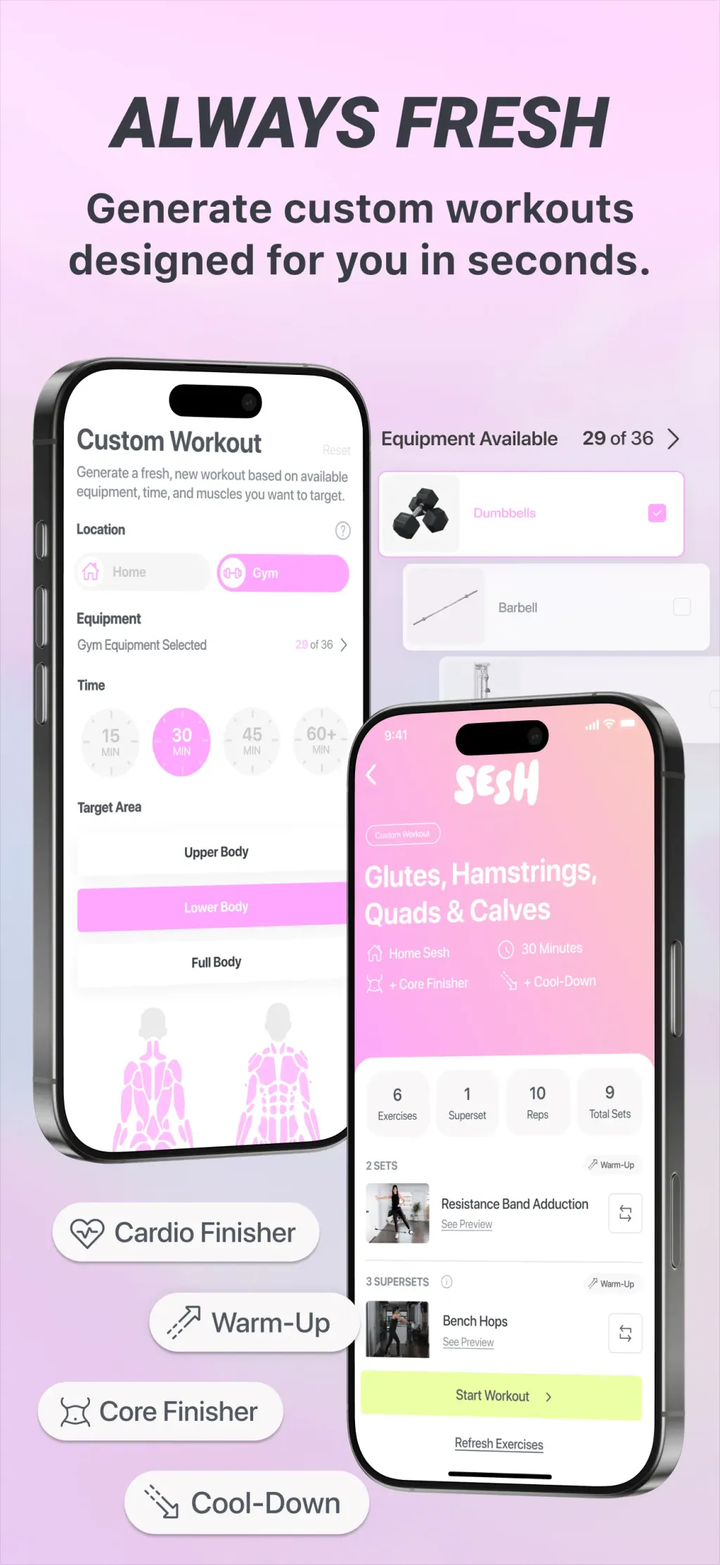 Sesh: Women Fitness & Workouts App Store screenshot 5