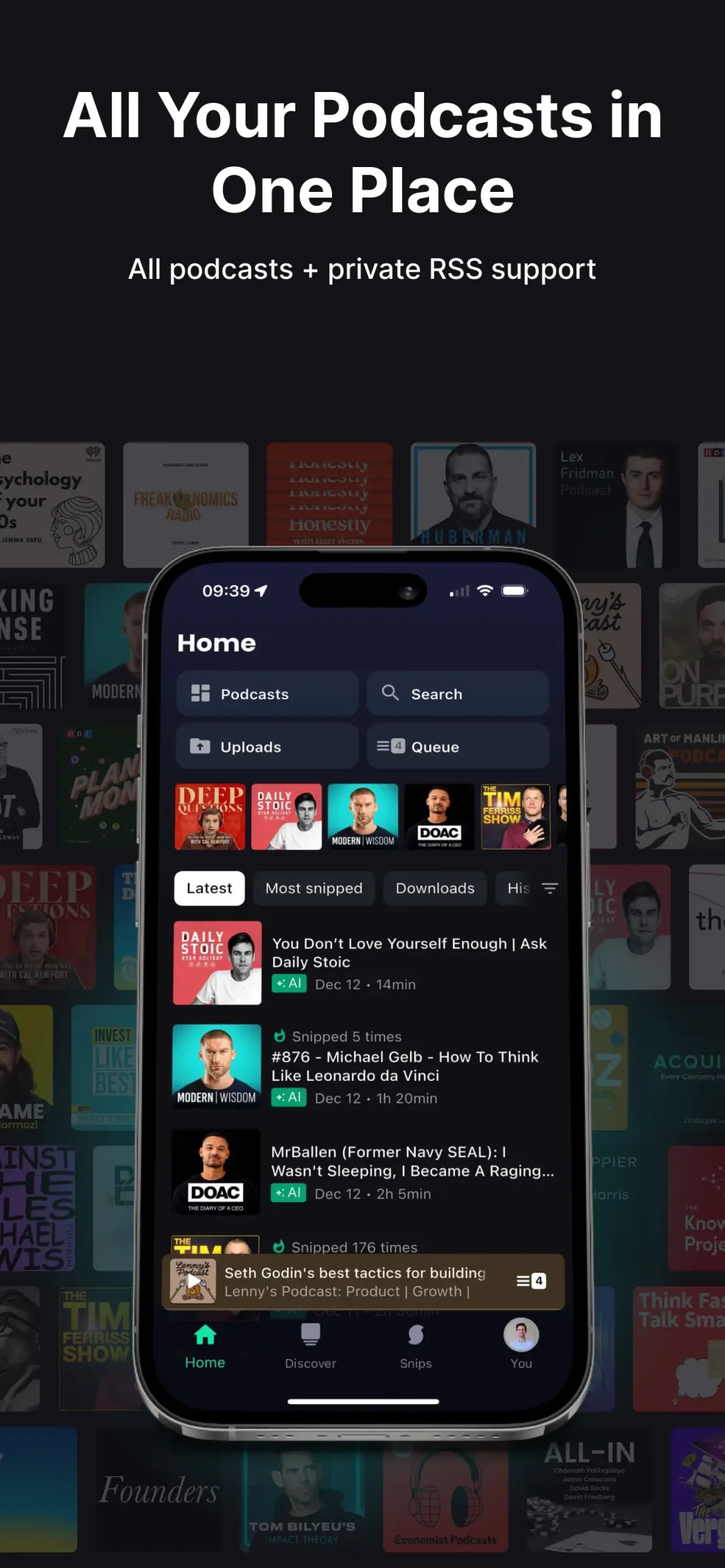 Snipd | AI Podcast Player screenshot 1