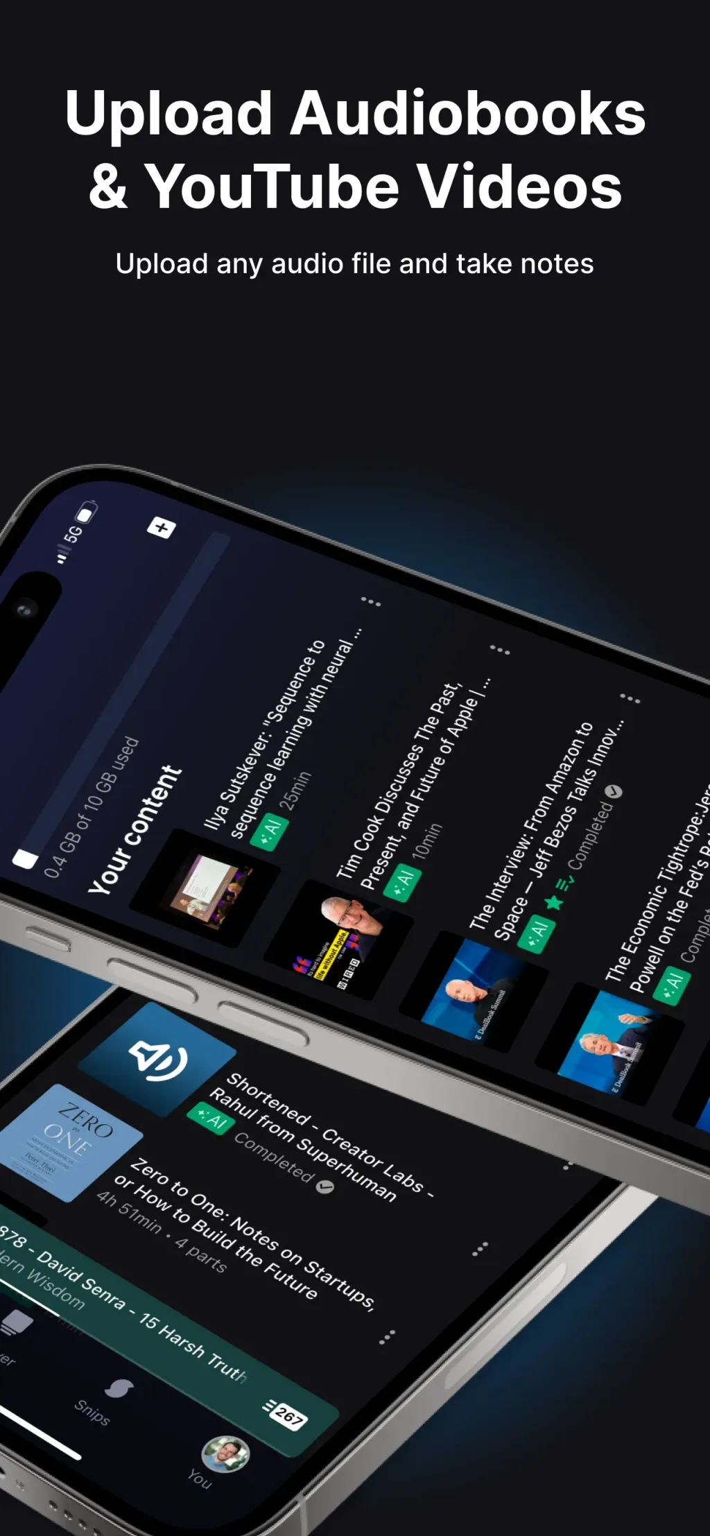 Snipd | AI Podcast Player App Store screenshot 7