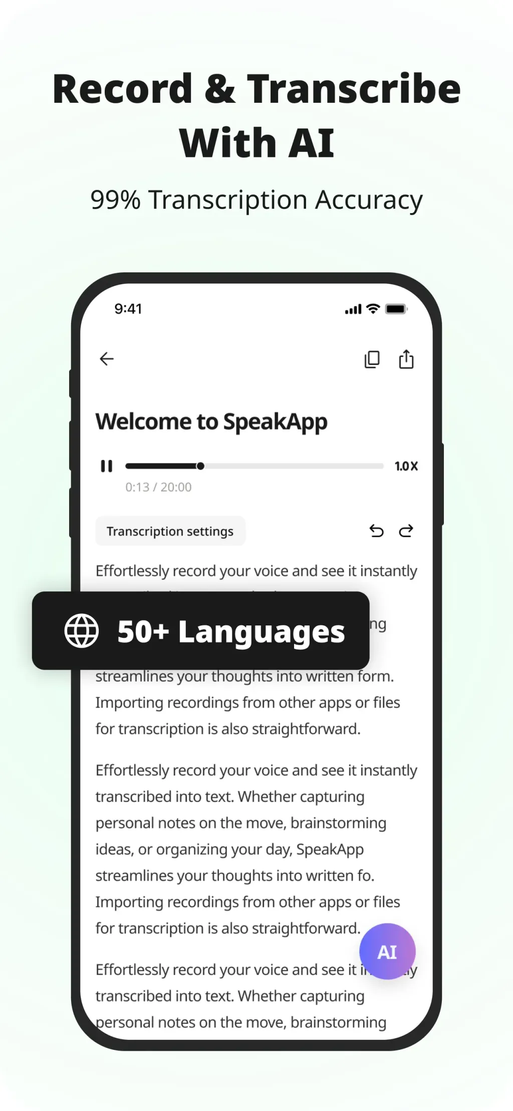 SpeakApp AI: Voice Notes screenshot 3
