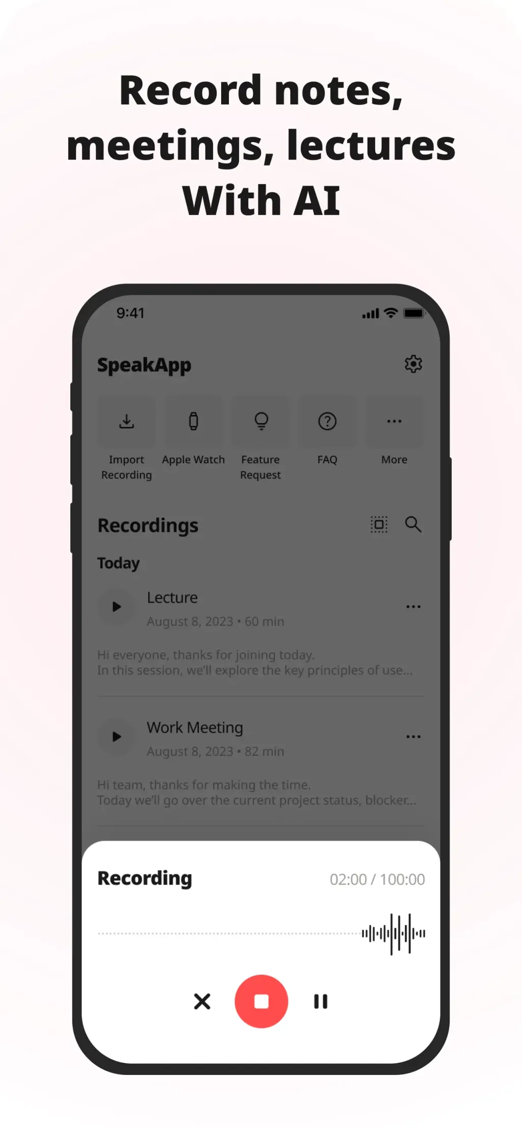 SpeakApp AI: Voice Notes App Store screenshot 2