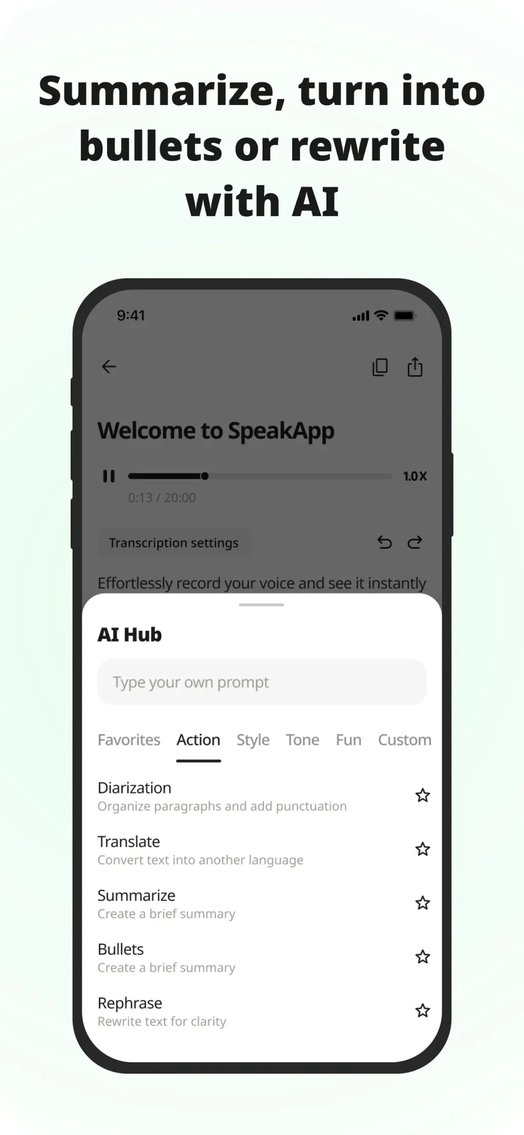 SpeakApp AI: Voice Notes App Store screenshot 4
