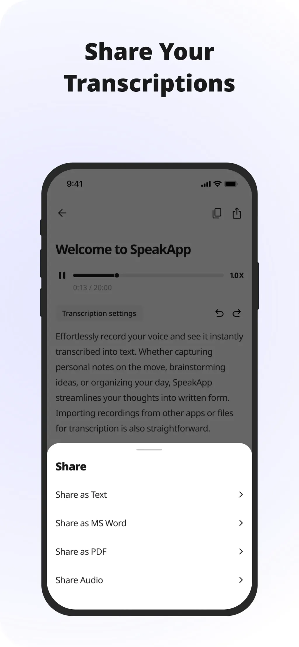 SpeakApp AI: Voice Notes screenshot 2
