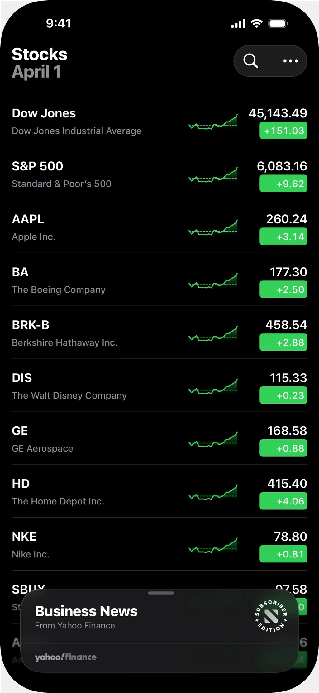Stocks App Store screenshot 1