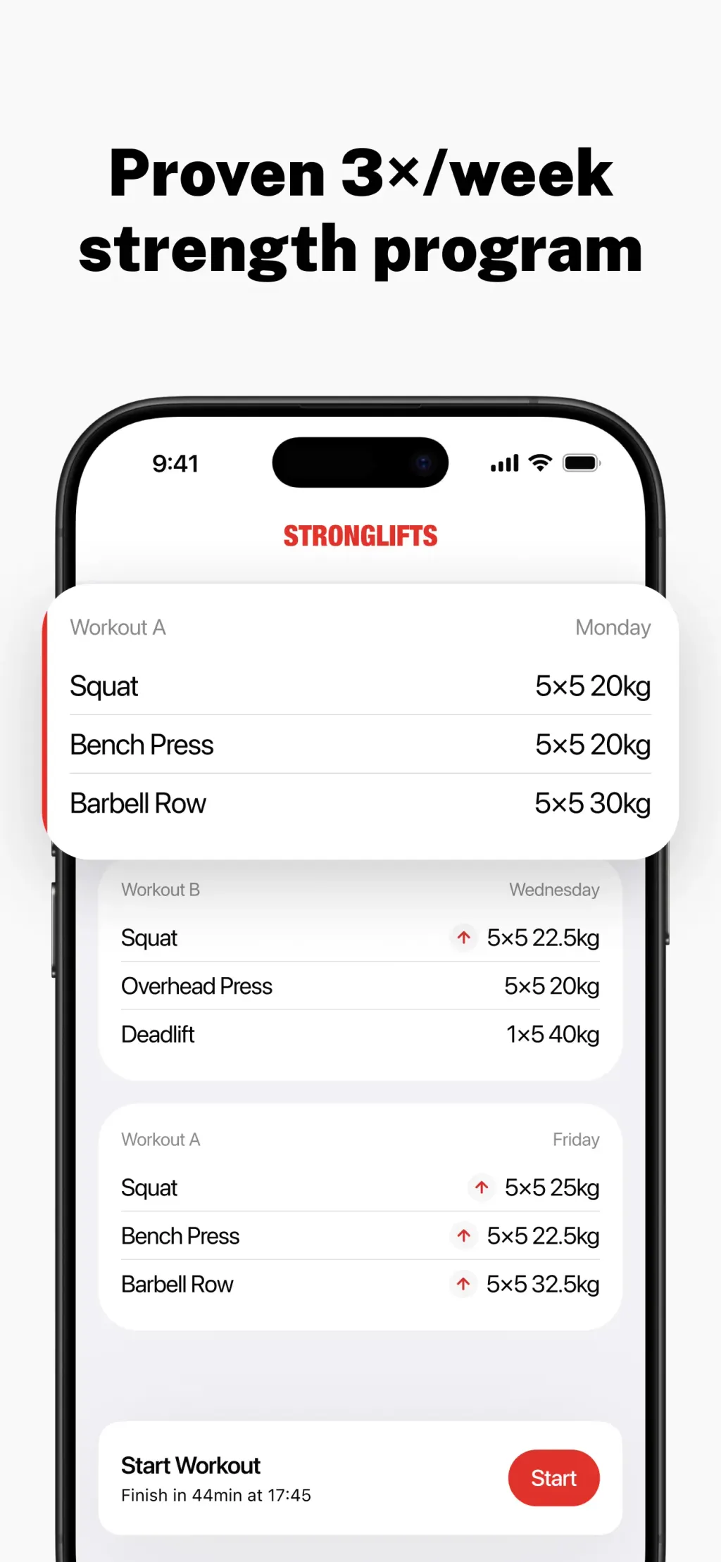 Stronglifts 5×5 Workout App Store screenshot 1