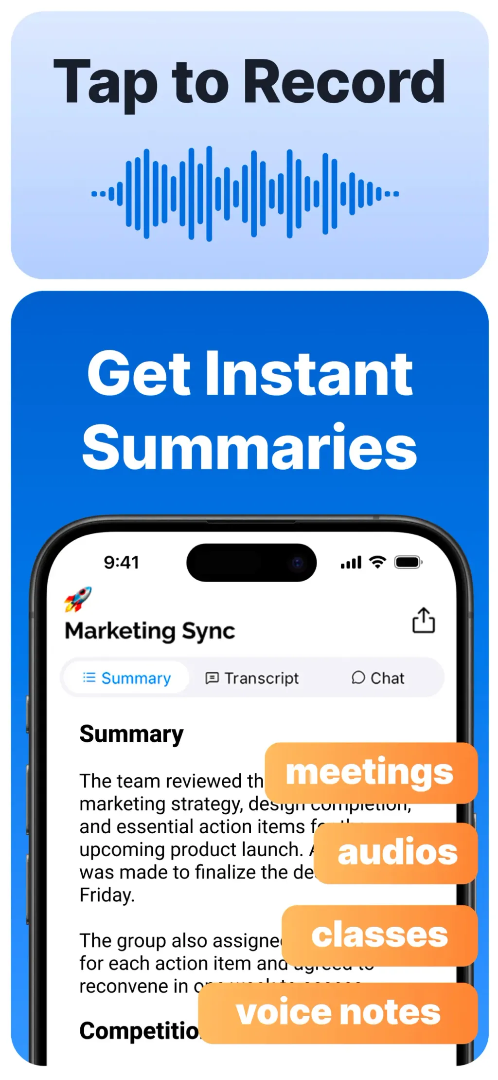 Summary - AI Note Taker screenshot 1
