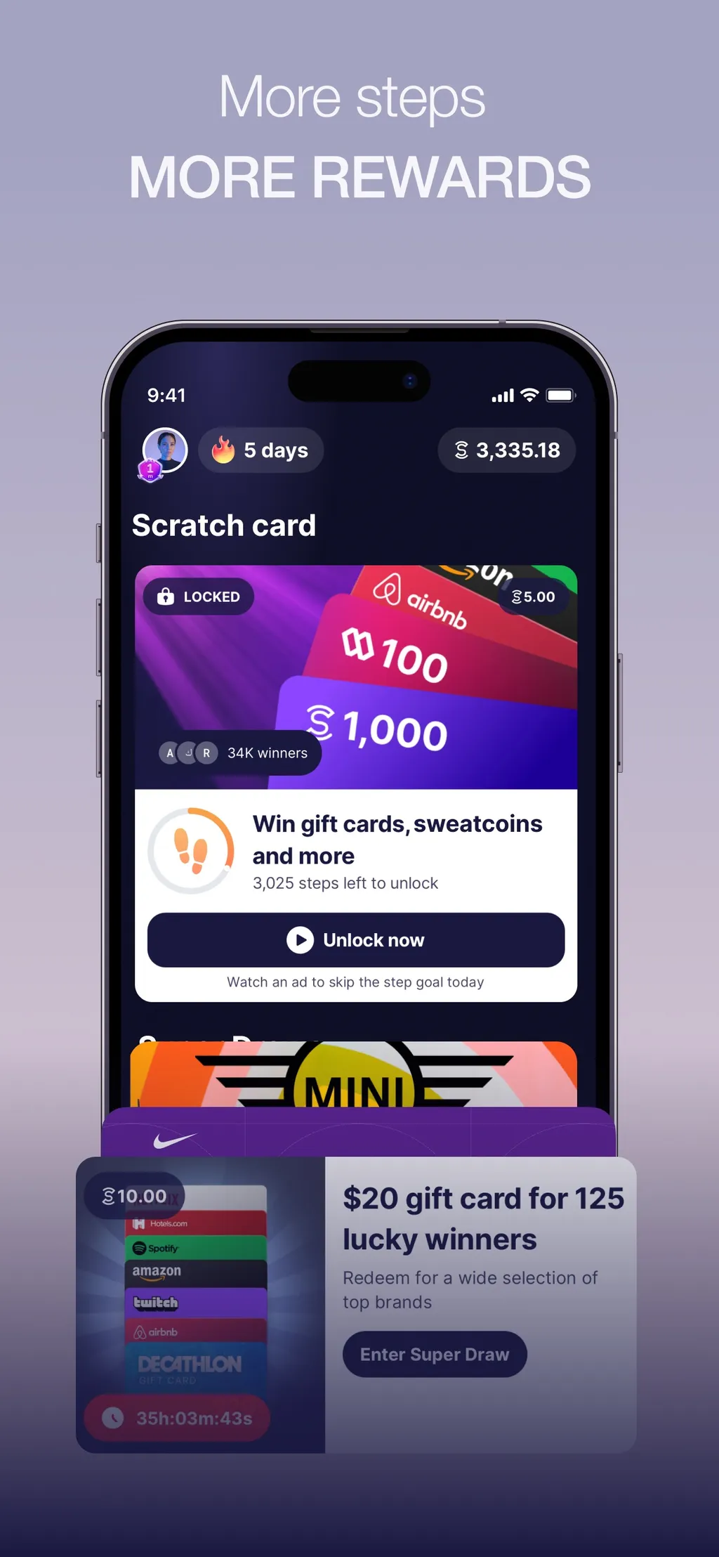 Sweatcoin Walking Step Counter App Store screenshot 3