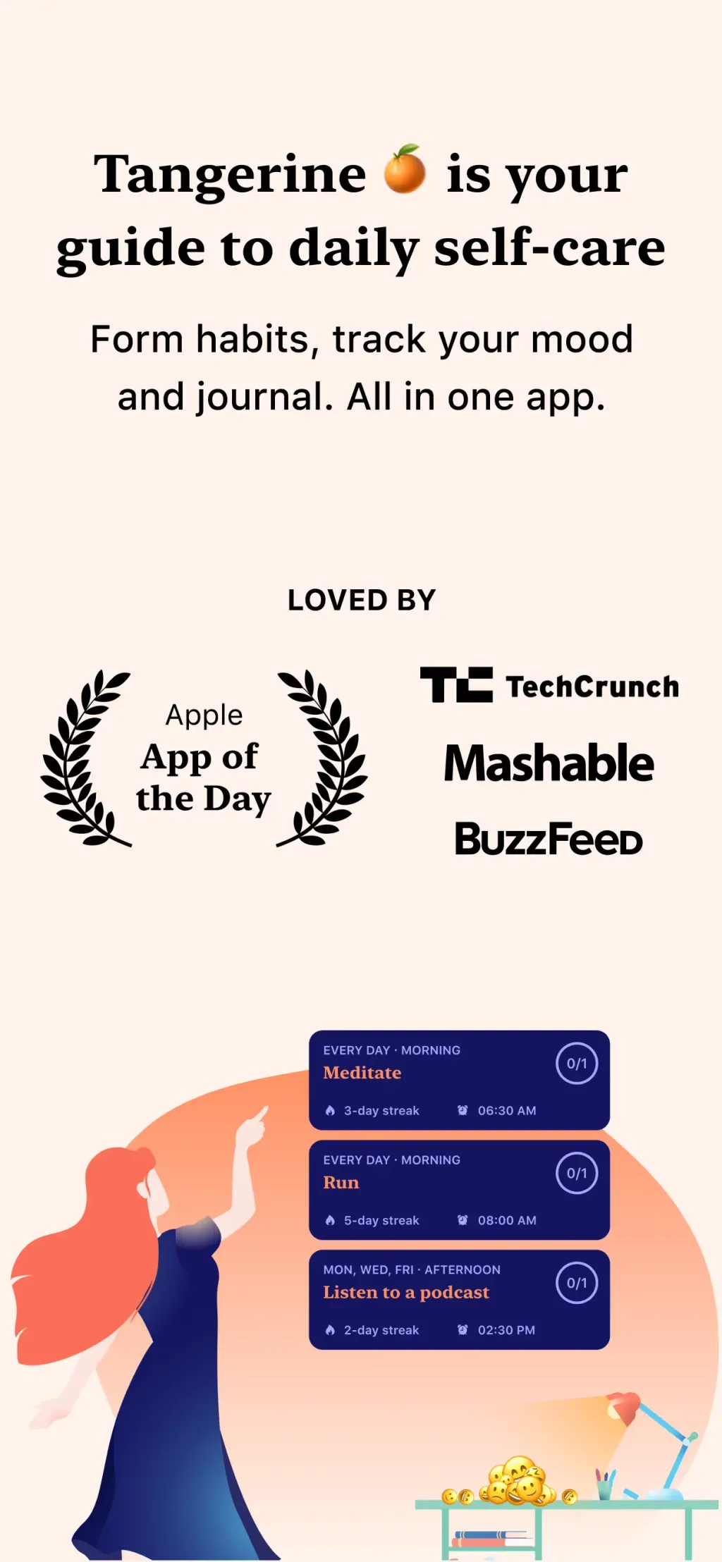 Tangerine: Self-care & Goals App Store screenshot 1