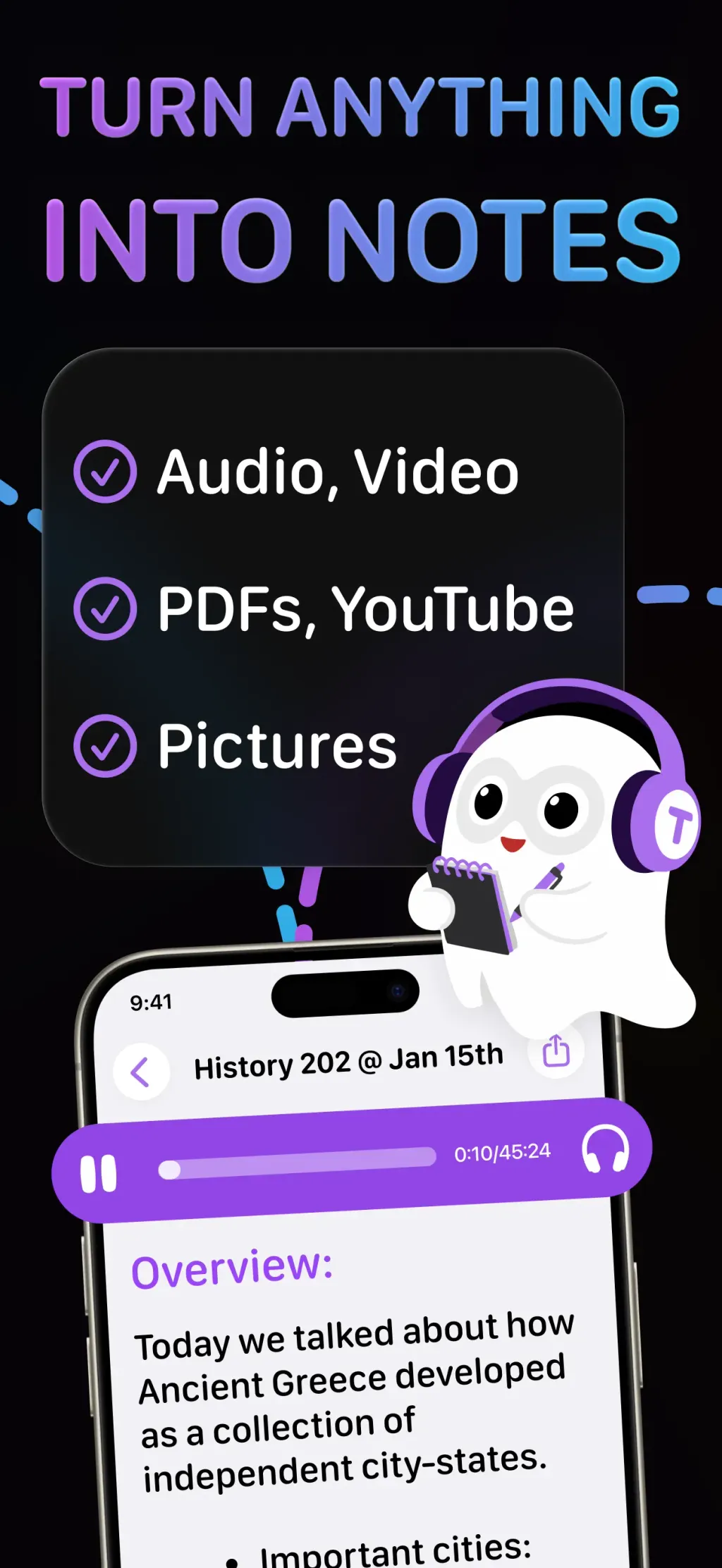 TLDL: AI Lecture Note Taker App Store screenshot 3