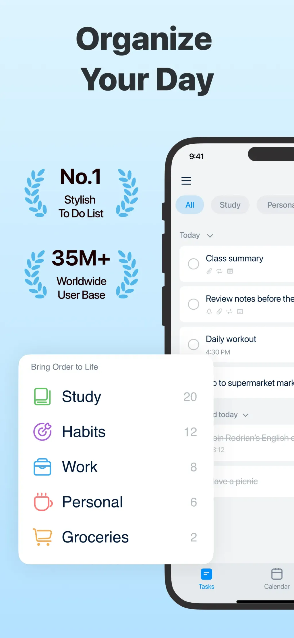 Todo List & Reminder - Todoery App Store screenshot 1