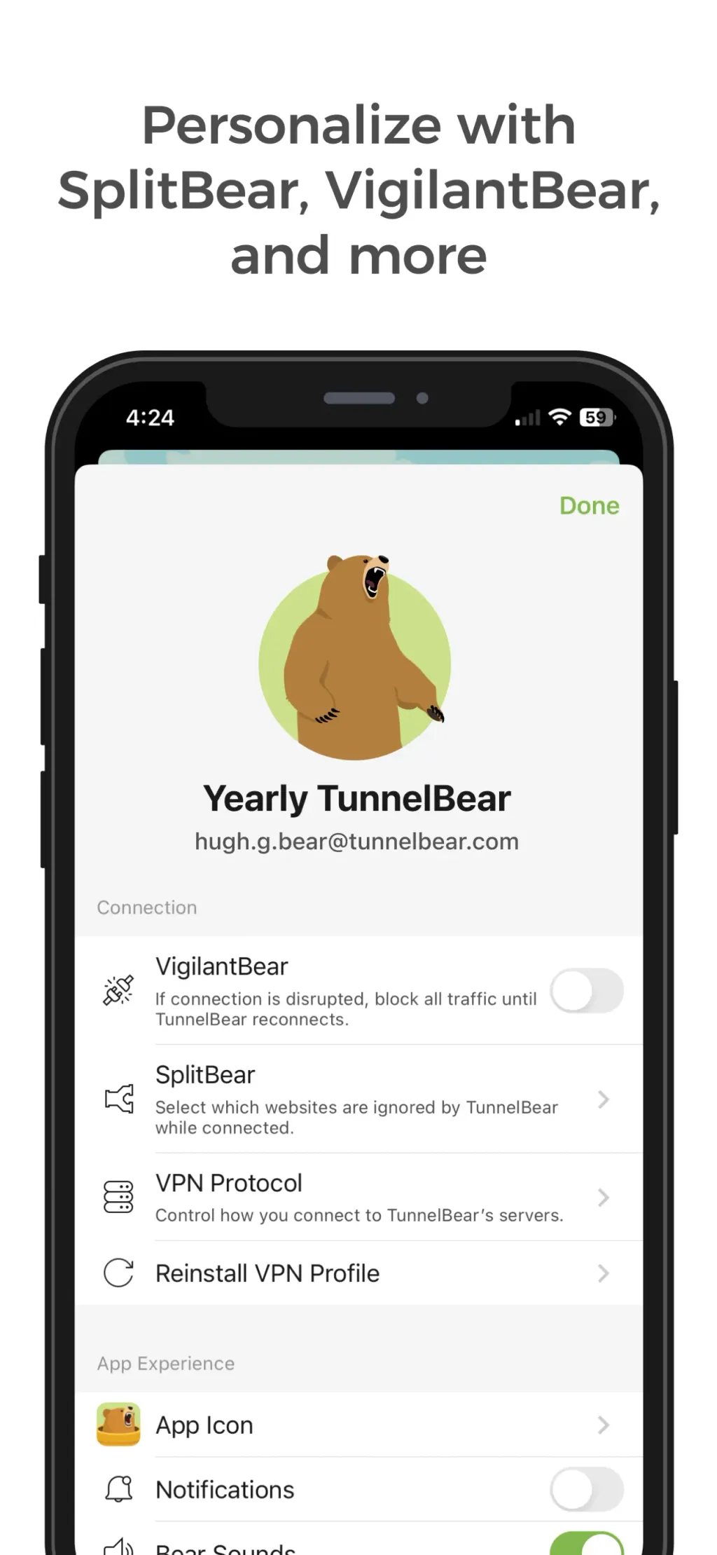 TunnelBear: Secure VPN & Wifi App Store screenshot 6