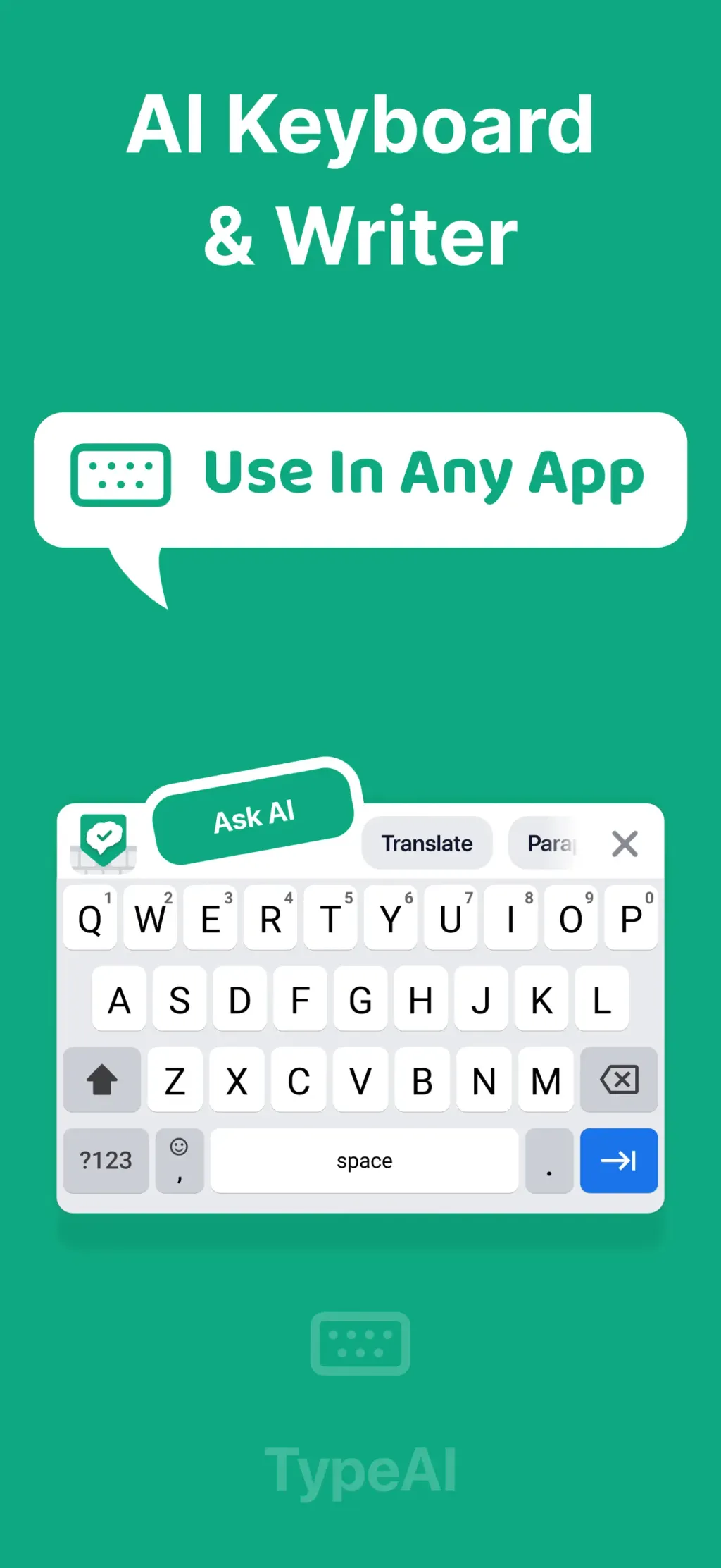 TypeAI: AI Keyboard & Writer App Store screenshot 1