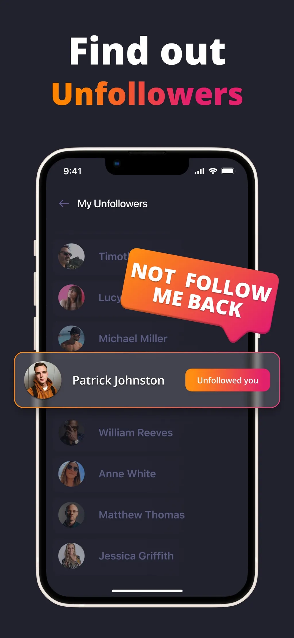 Unfollow Tracker: MyFollowers App Store screenshot 2