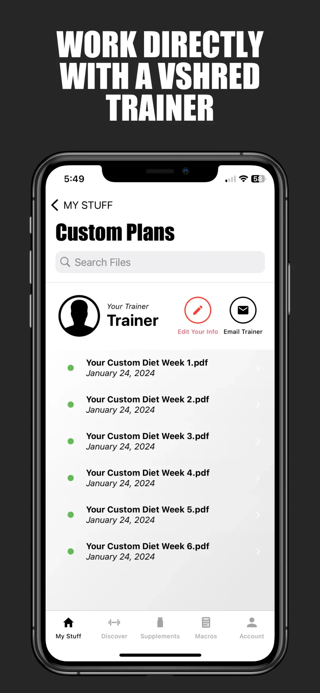 V Shred: Nutrition & Fitness App Store screenshot 6