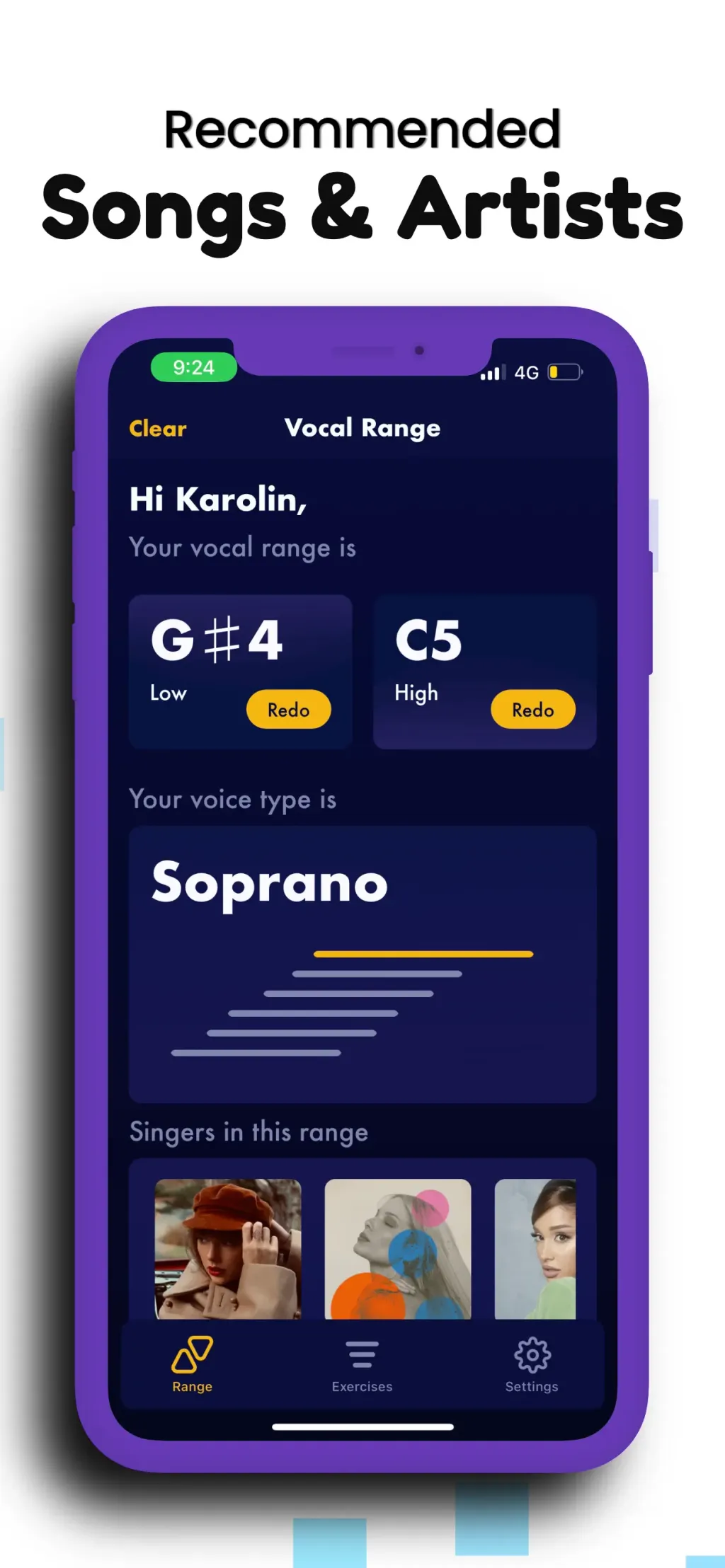 Vocal Range Finder - Sing Whiz screenshot 1