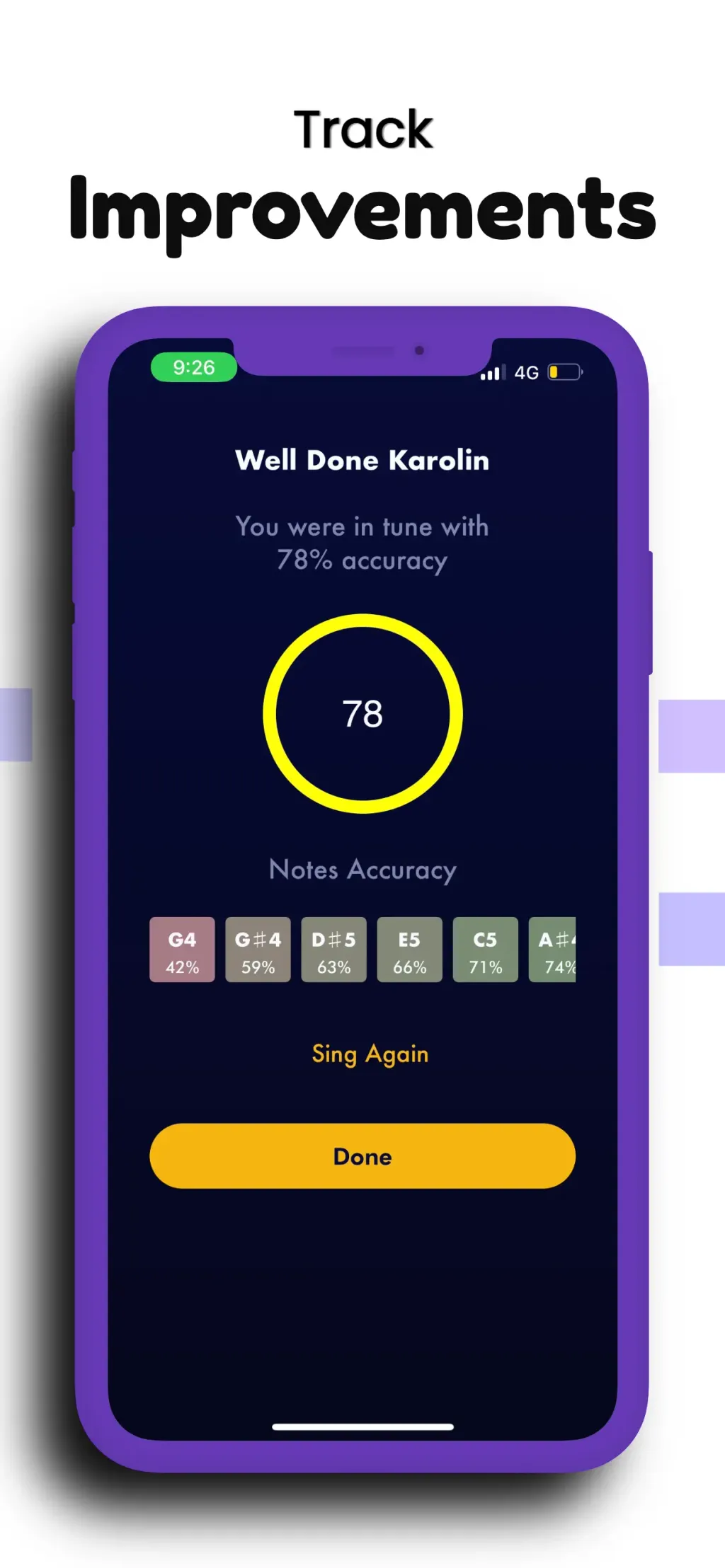 Vocal Range Finder - Sing Whiz screenshot 3