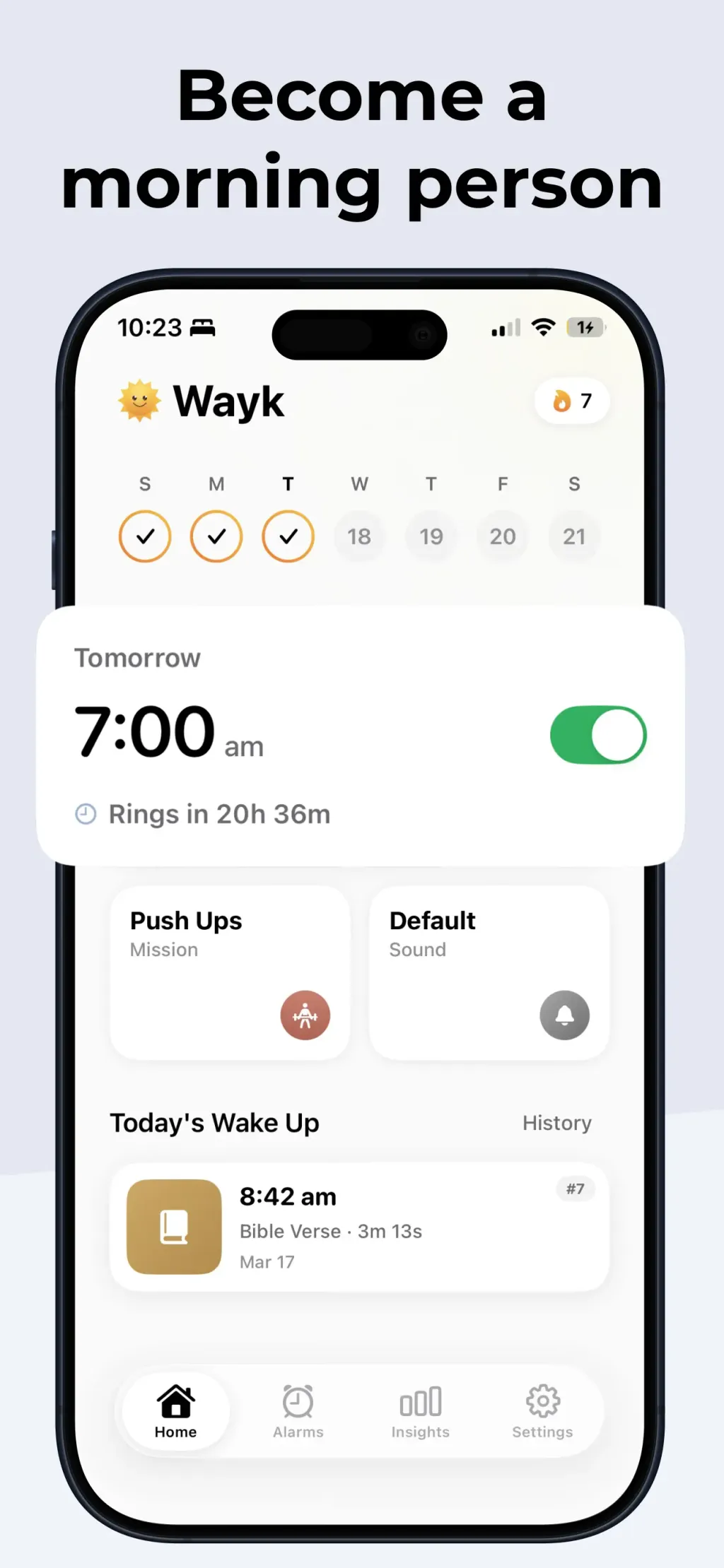Alarm Clock to Wake Up: Wayk App Store screenshot 1