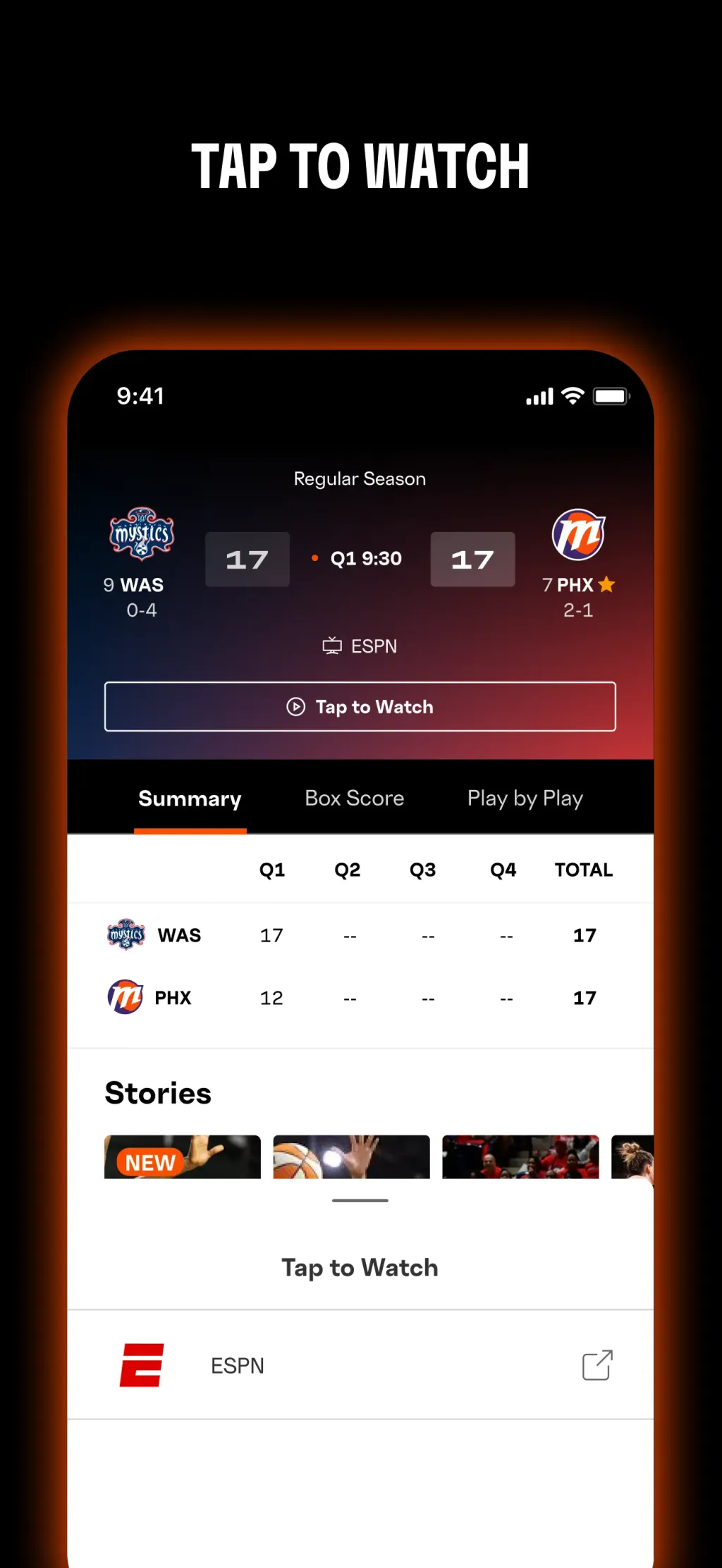 WNBA: Live Games & Scores App Store screenshot 3