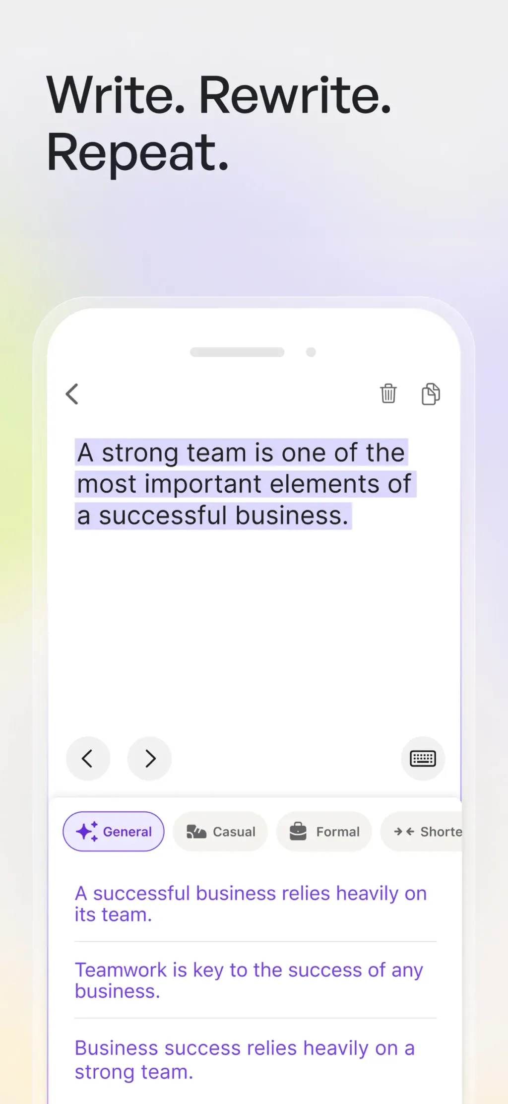 Wordtune: AI Writing Keyboard screenshot 1